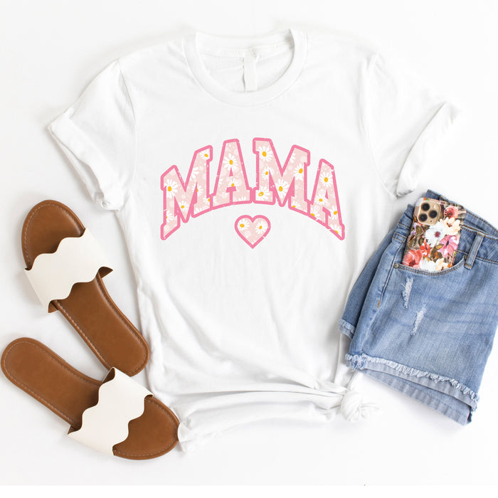 Mama Floral Daisy T-Shirt (Pink)
