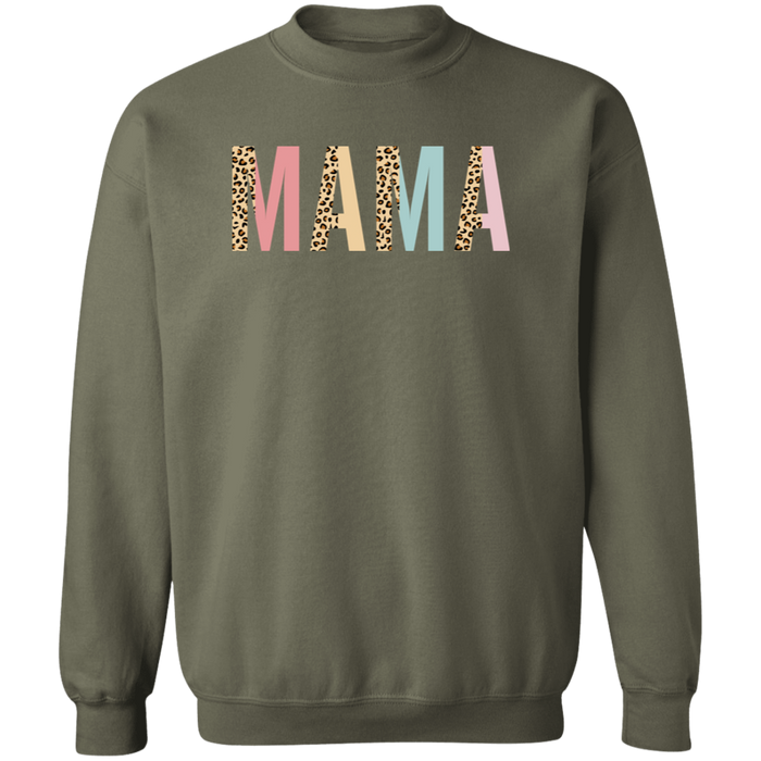 Mama Leopard and Pastel Color Block Sweatshirt