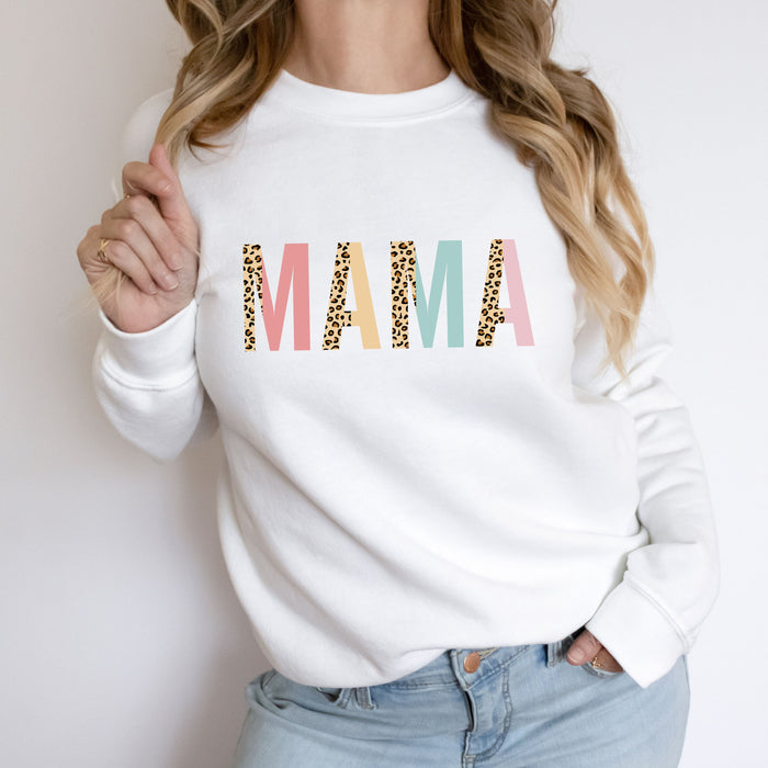 Mama Leopard and Pastel Color Block Sweatshirt