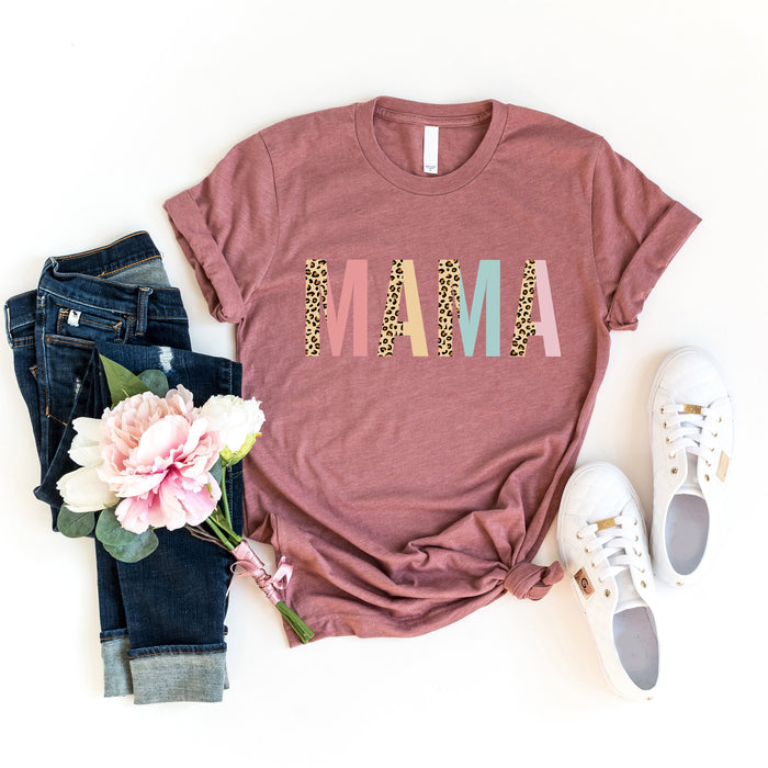 Mama Leopard and Pastel Color Block T-Shirt