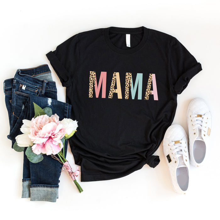 Mama Leopard and Pastel Color Block T-Shirt