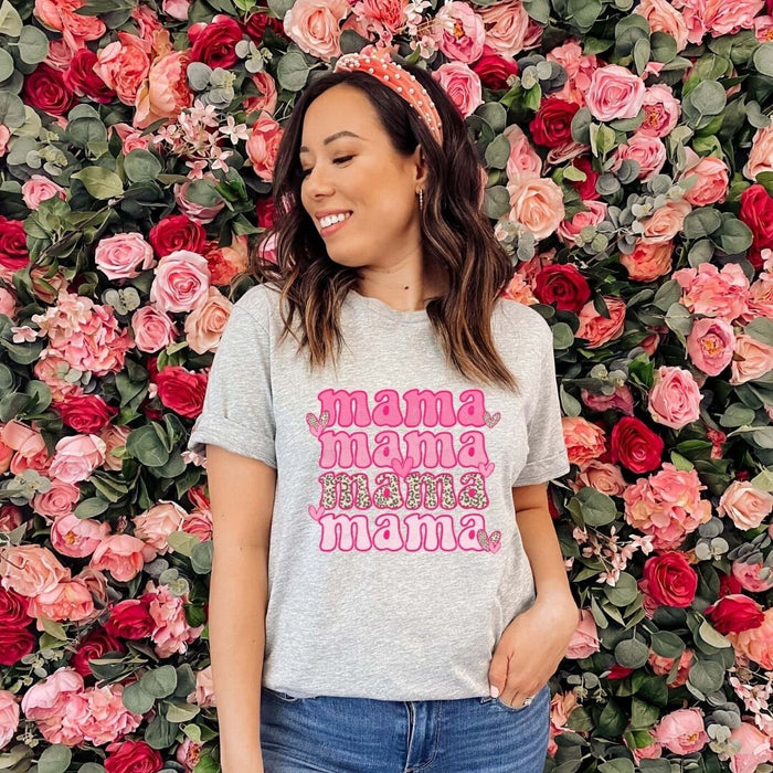 Mama & Mini 4x Valentine Day T-Shirts (Grey) — matching set