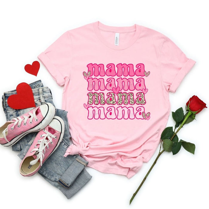 Mama & Mini 4x Valentine Day T-Shirts (Pink) — matching set