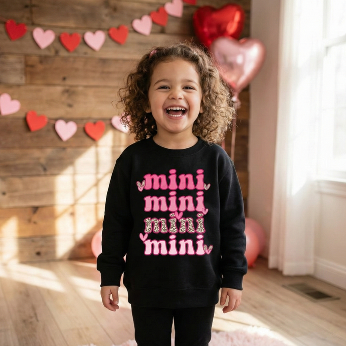 Mama & Mini 4x Valentine Sweatshirt (Black)