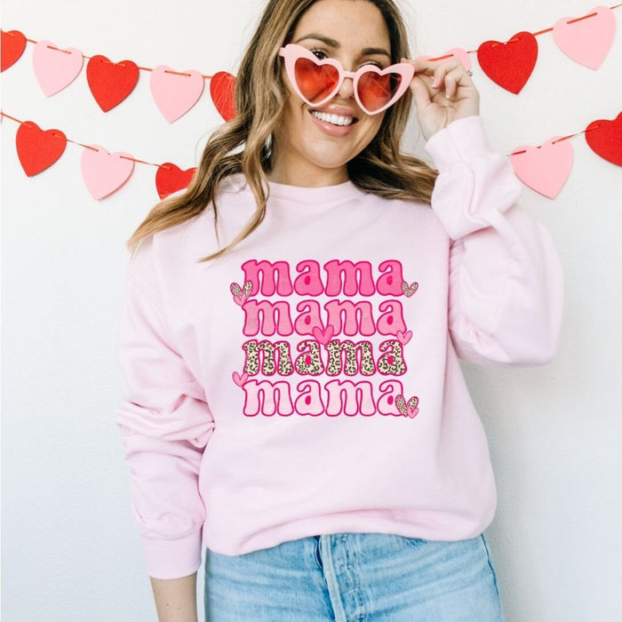 Mama & Mini 4x Valentine Sweatshirt (Pink)