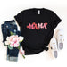 Mama & Mini Valentine Hearts Matching Tees (Black) — matching set