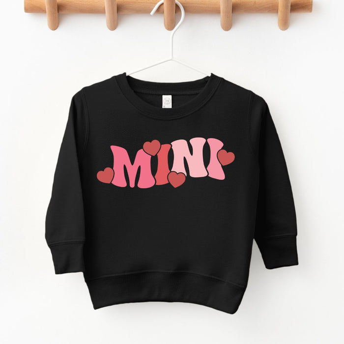 Mama & Mini Valentine Hearts Sweatshirts (Black)