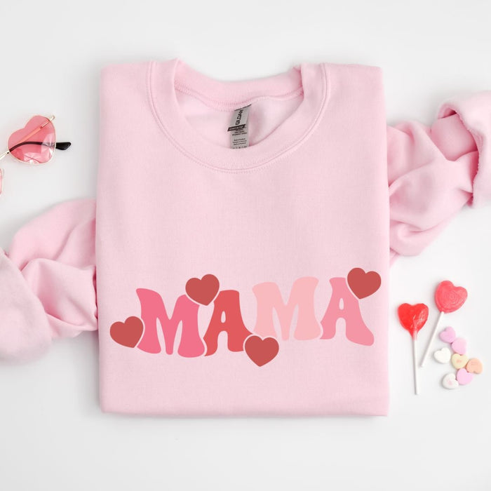 Mama & Mini Valentine Hearts Sweatshirts (Pink)