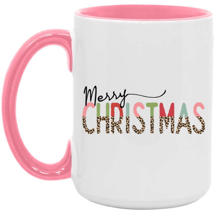 Merry Christmas Leopard Colored 15 oz Coffee Mug