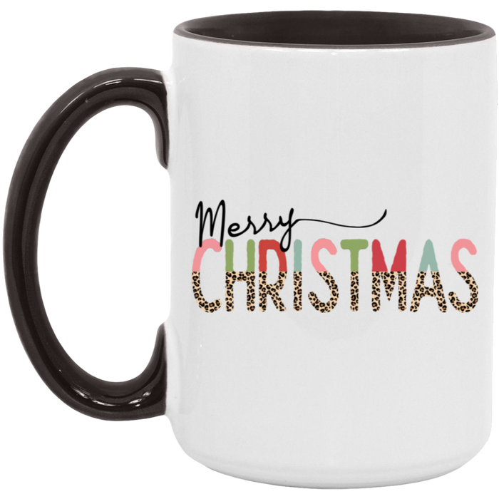 Merry Christmas Leopard Colored 15 oz Coffee Mug