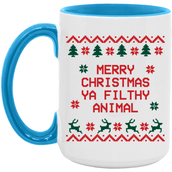 Merry Christmas Ya Filthy Animal 15 oz Coffee Mug