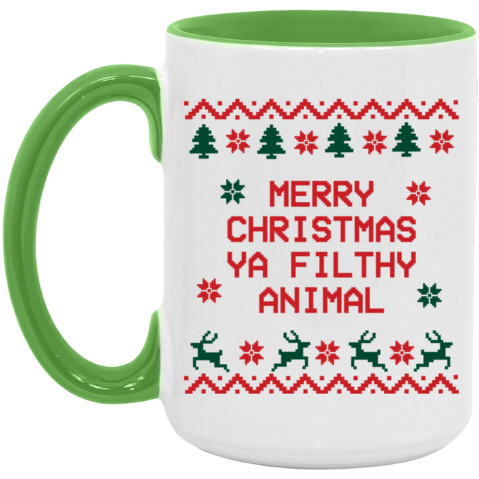 Merry Christmas Ya Filthy Animal 15 oz Coffee Mug