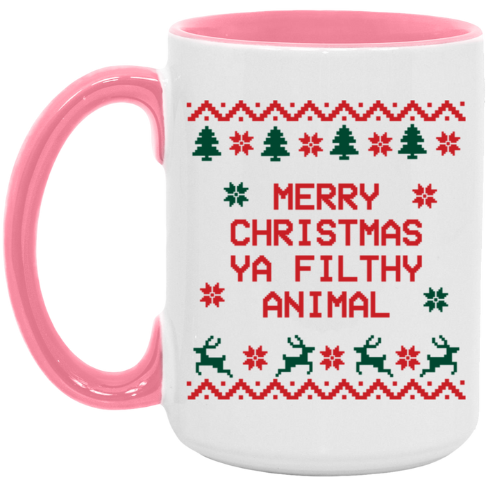 Merry Christmas Ya Filthy Animal 15 oz Coffee Mug
