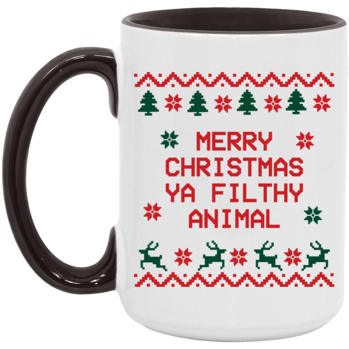 Merry Christmas Ya Filthy Animal 15 oz Coffee Mug