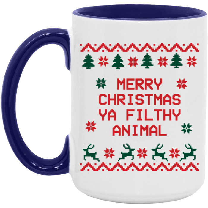 Merry Christmas Ya Filthy Animal 15 oz Coffee Mug