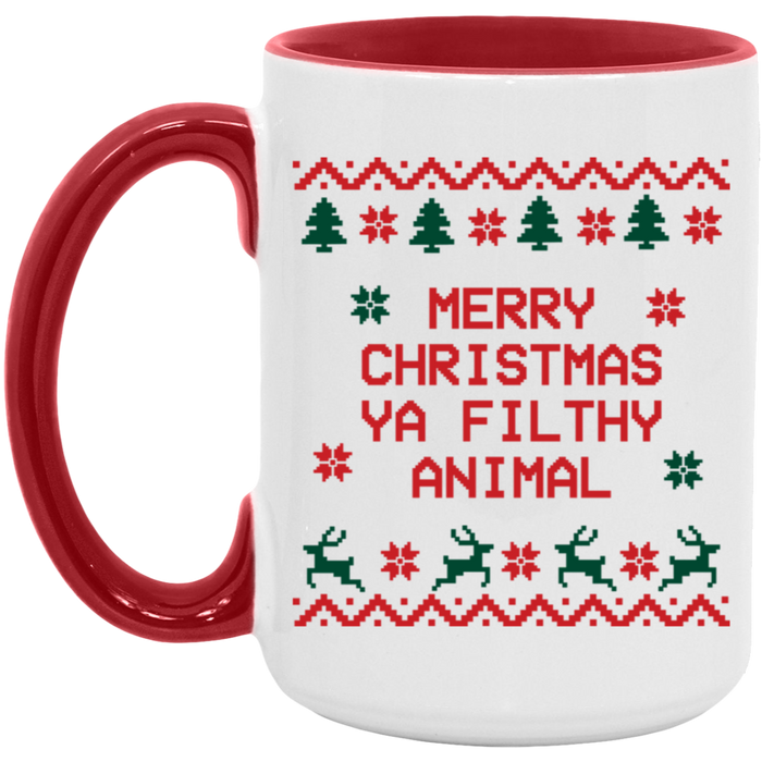 Merry Christmas Ya Filthy Animal 15 oz Coffee Mug