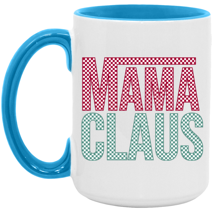 Merry Claus Checkered 15 oz Coffee Mug