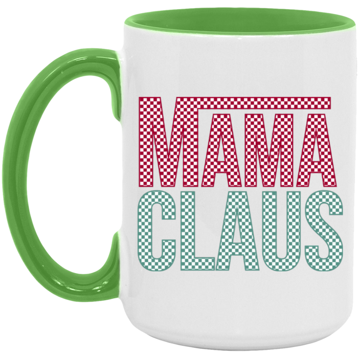 Merry Claus Checkered 15 oz Coffee Mug