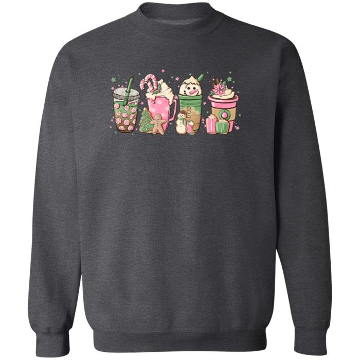 Pink Christmas Drinks Sweatshirt