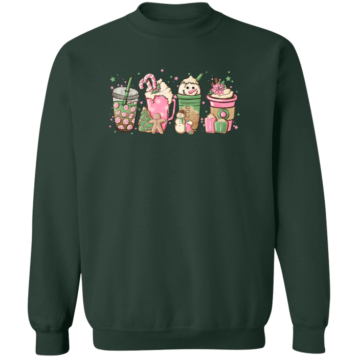 Pink Christmas Drinks Sweatshirt