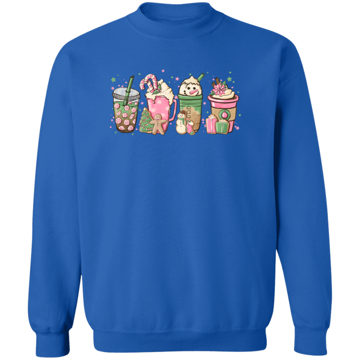 Pink Christmas Drinks Sweatshirt