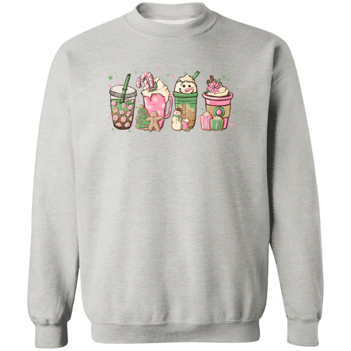 Pink Christmas Drinks Sweatshirt