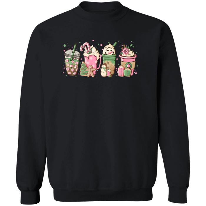 Pink Christmas Drinks Sweatshirt