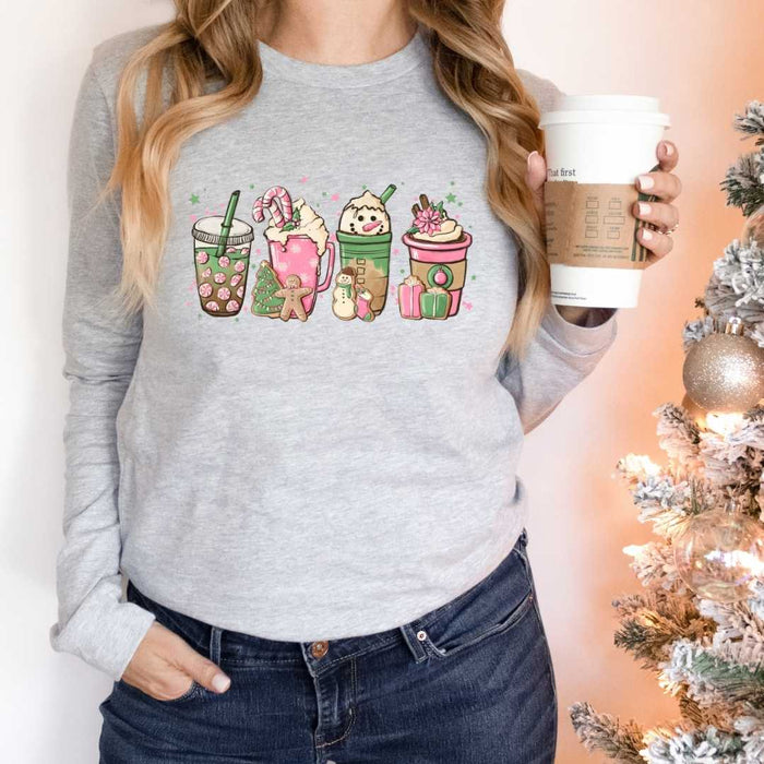 Pink Christmas Drinks T-Shirt