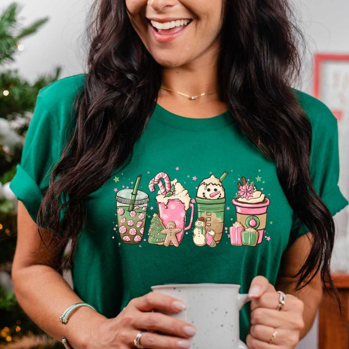 Pink Christmas Drinks T-Shirt