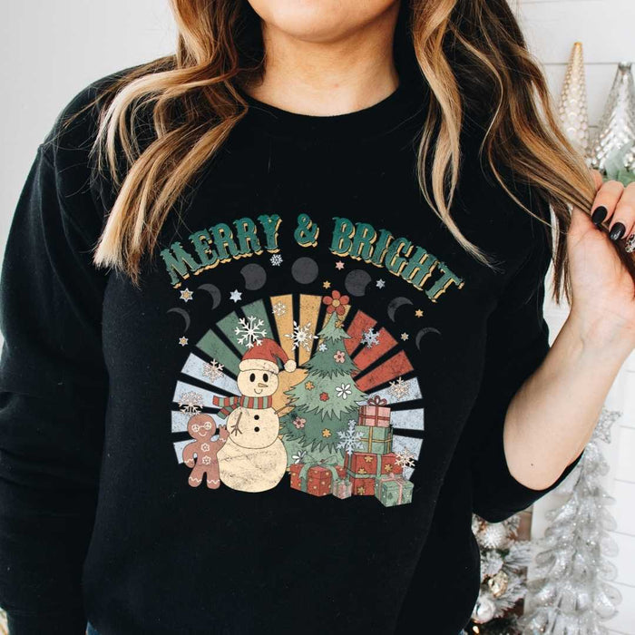 Retro Merry and Bright Sweatshirt