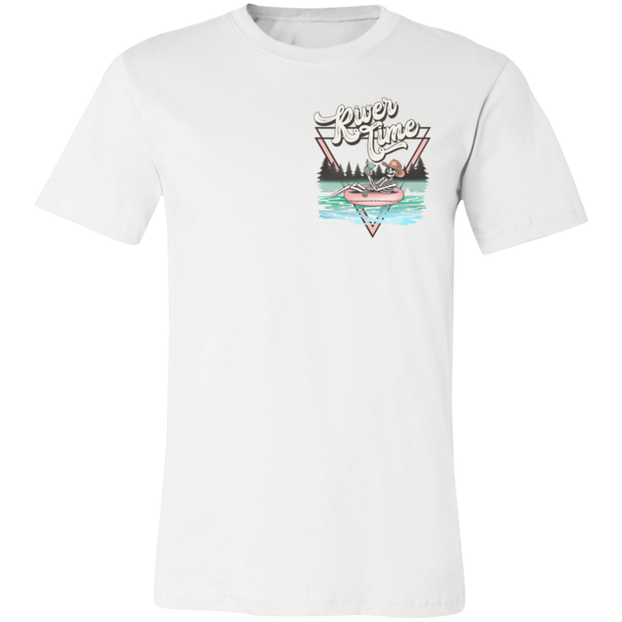 River Time Skeleton Pocket Print T-Shirt