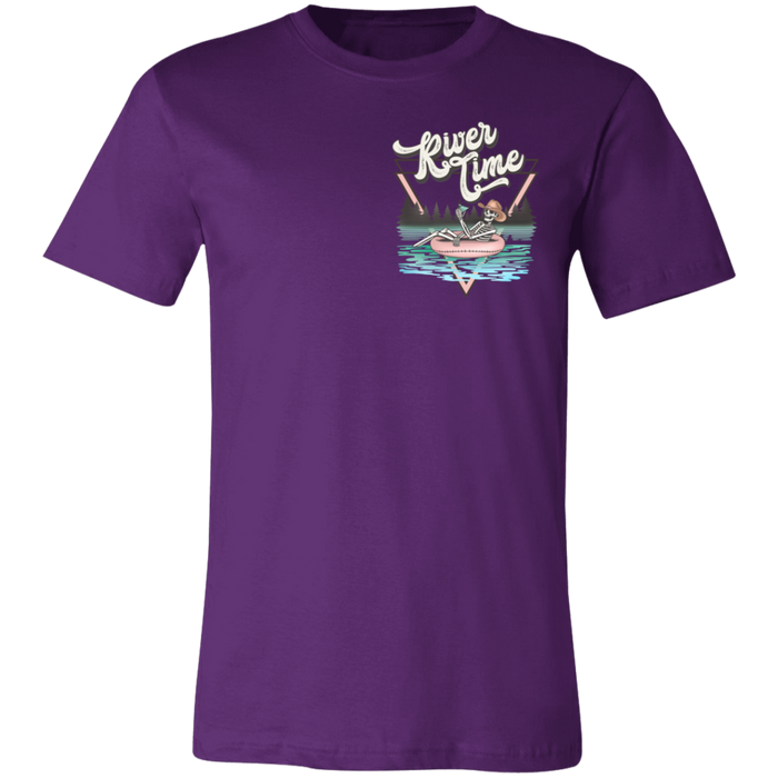 River Time Skeleton Pocket Print T-Shirt