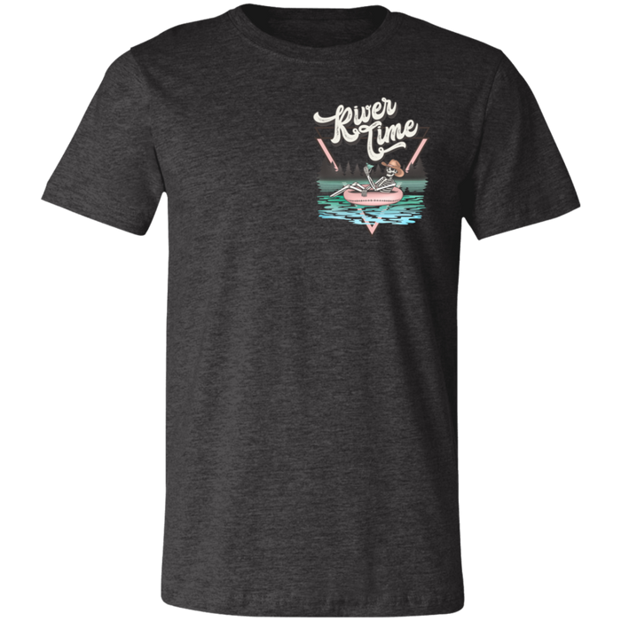River Time Skeleton Pocket Print T-Shirt