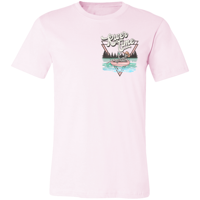 River Time Skeleton Pocket Print T-Shirt