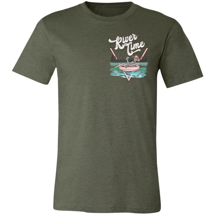 River Time Skeleton Pocket Print T-Shirt
