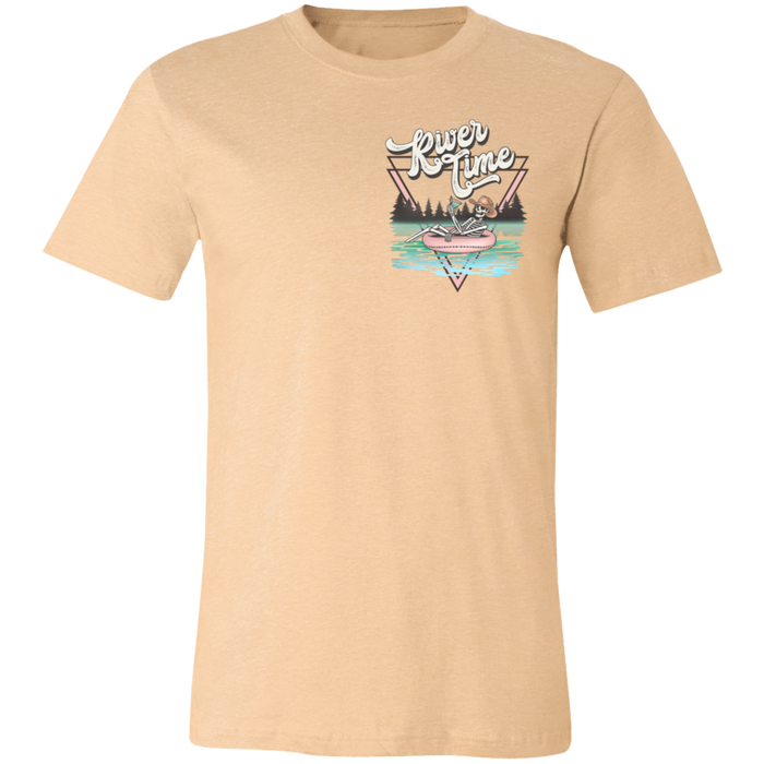 River Time Skeleton Pocket Print T-Shirt