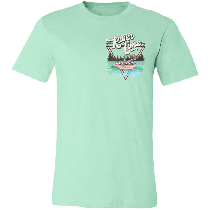 River Time Skeleton Pocket Print T-Shirt
