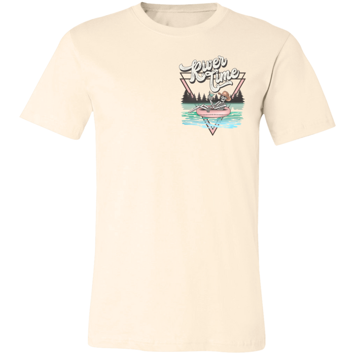River Time Skeleton Pocket Print T-Shirt