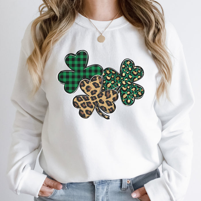 Shamrocks Plaid and Leopard Sweatshirt