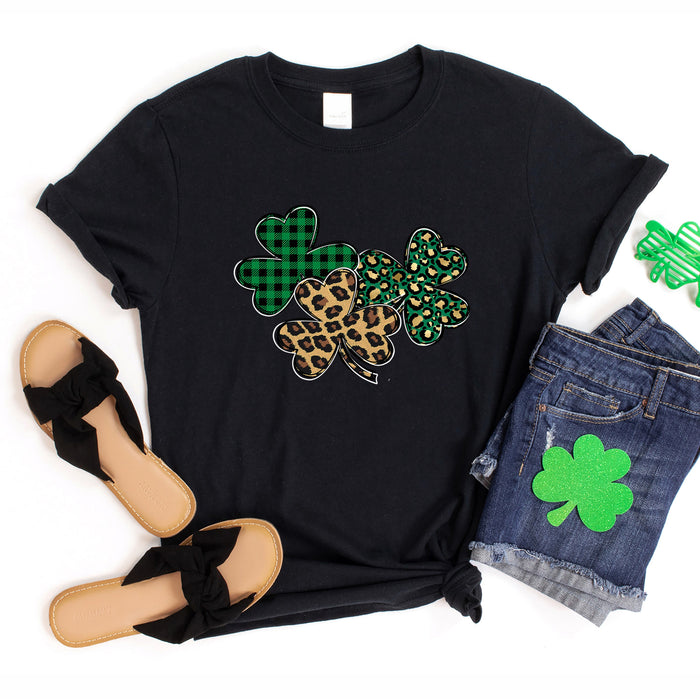 Shamrocks Plaid and Leopard T-Shirt