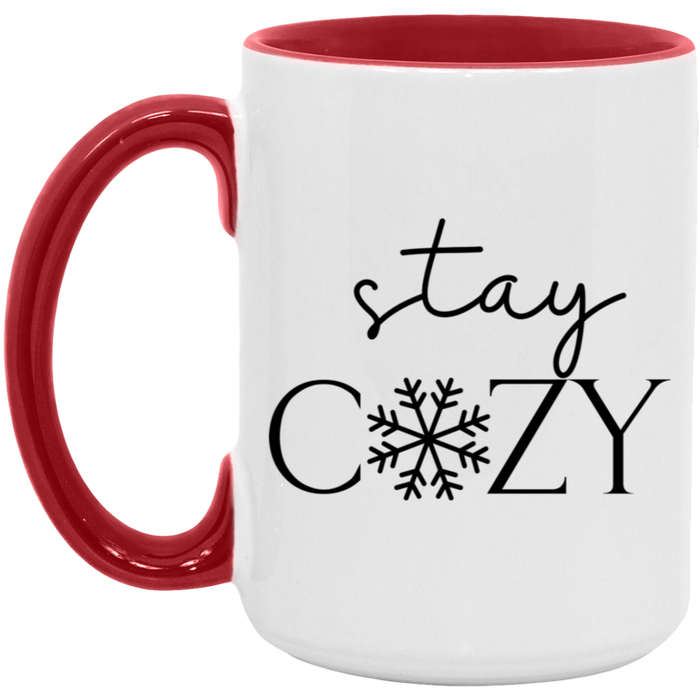 Stay Cozy Snowflake 15 oz Coffee Mug
