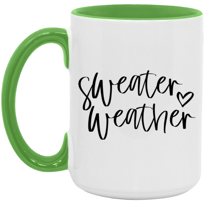 Sweater Weather Heart 15 oz Coffee Mug