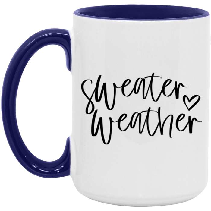 Sweater Weather Heart 15 oz Coffee Mug