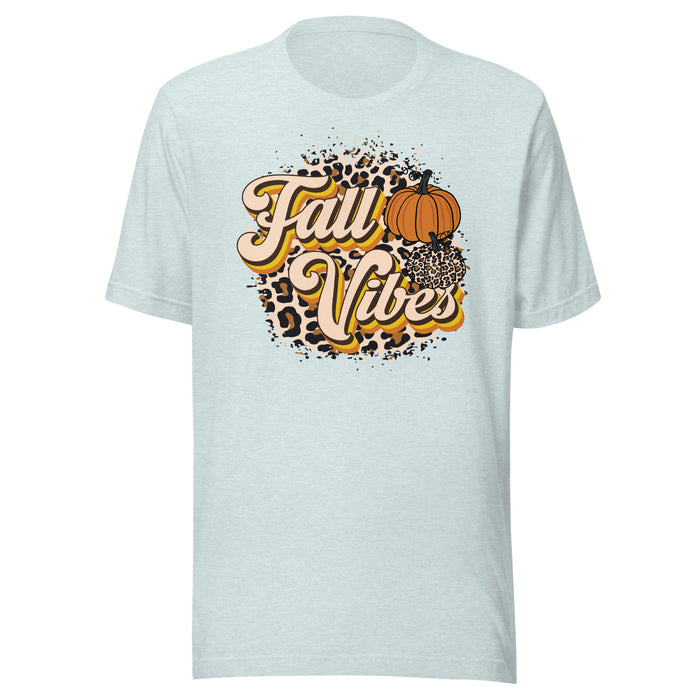 Fall Vibes Leopard Pumpkin 70's Style T-Shirt