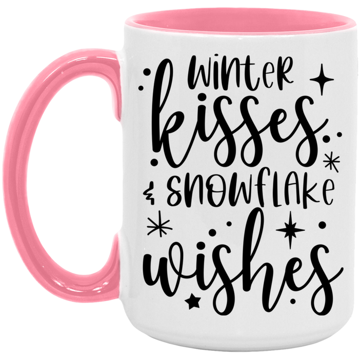 Winter Kisses & Snowflake Wishes 15 oz Coffee Mug