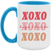 XOXO Hugs & Kisses ceramic coffee mug, product photo 2