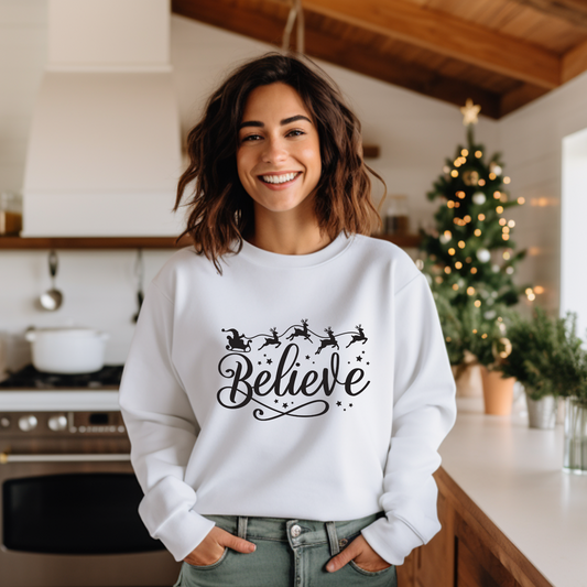 Simplistic Sleigh Believe Sweatshirt