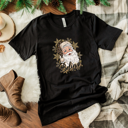 Vintage Santa Believe  T-Shirt