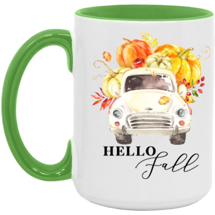 Hello Fall Pumpkin Truck Mug