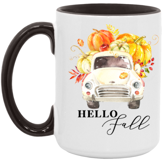 Hello Fall Pumpkin Truck Mug